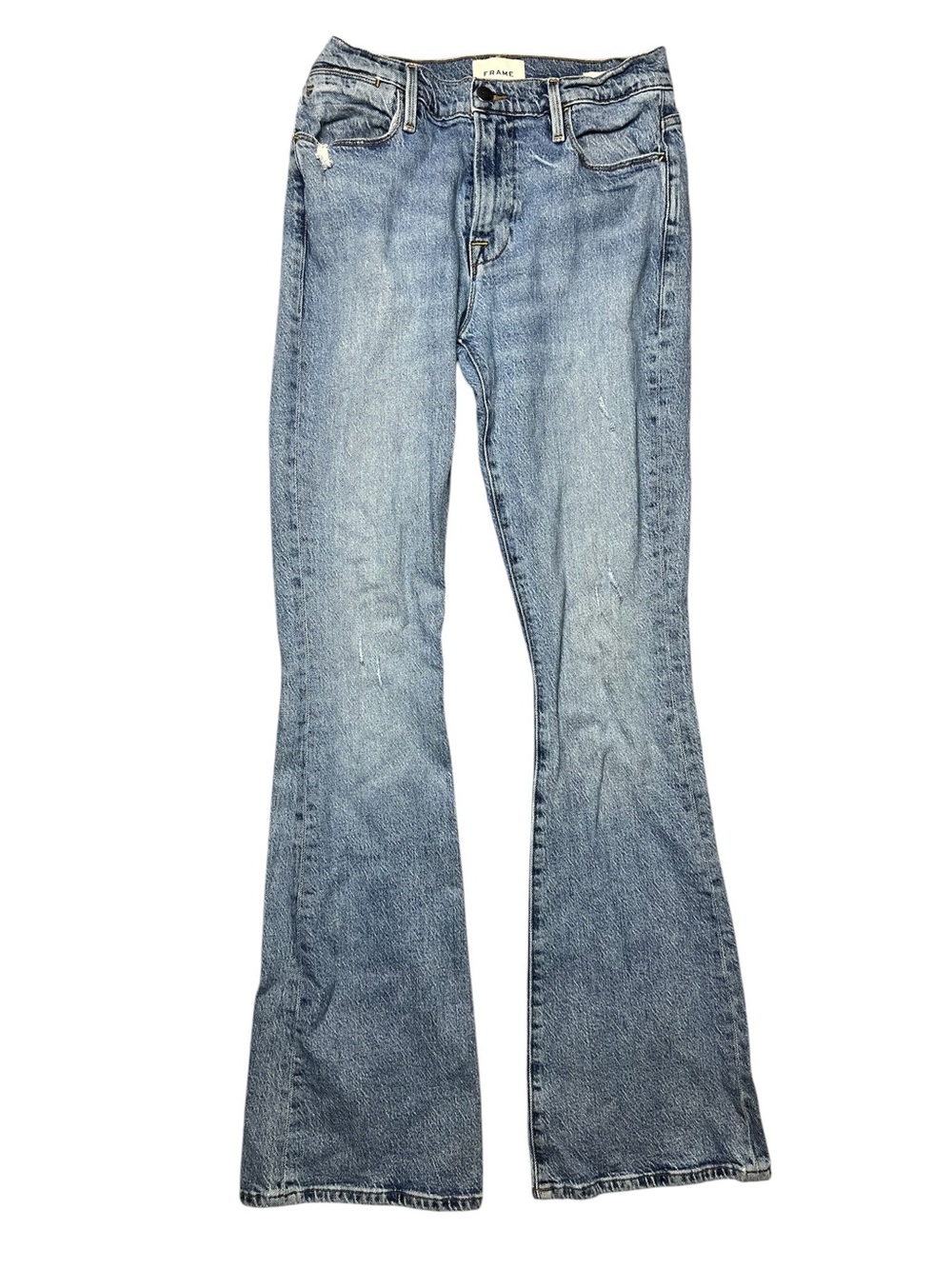 Frame Womens Le Easy Flare Mid Rise Flared Jeans Blue Size 28